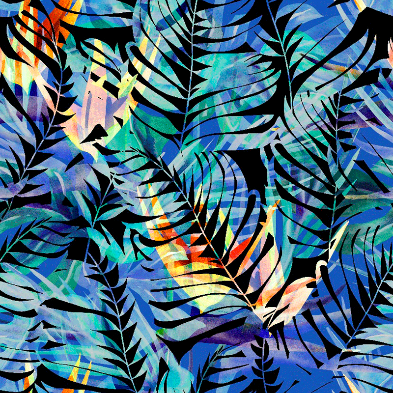 loneta de hojas tropicales