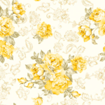Loneta estampada de flores clásicas tipo papel pintado para decoración de interiores
