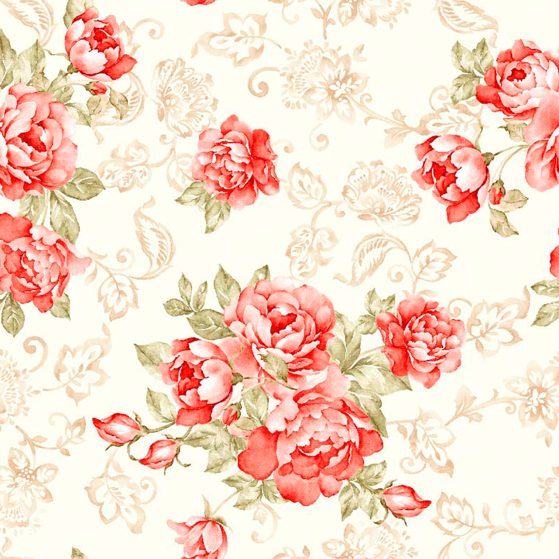 Loneta estampada de flores clásicas, telas para decoración textil hogar