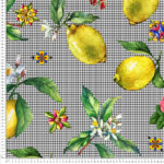 loneta vichy limones y flores tela decoración