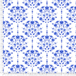 loneta flores geométrica azul