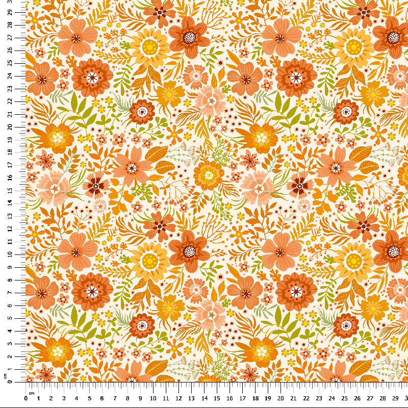 estampado flores naranja