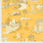 tela loneta coto paisaje toile de jouly amarillo