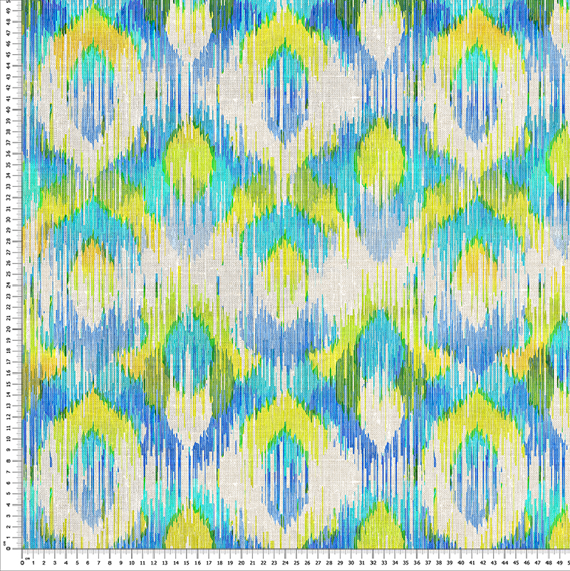 Loneta estampada tela diseño kilim abstracto