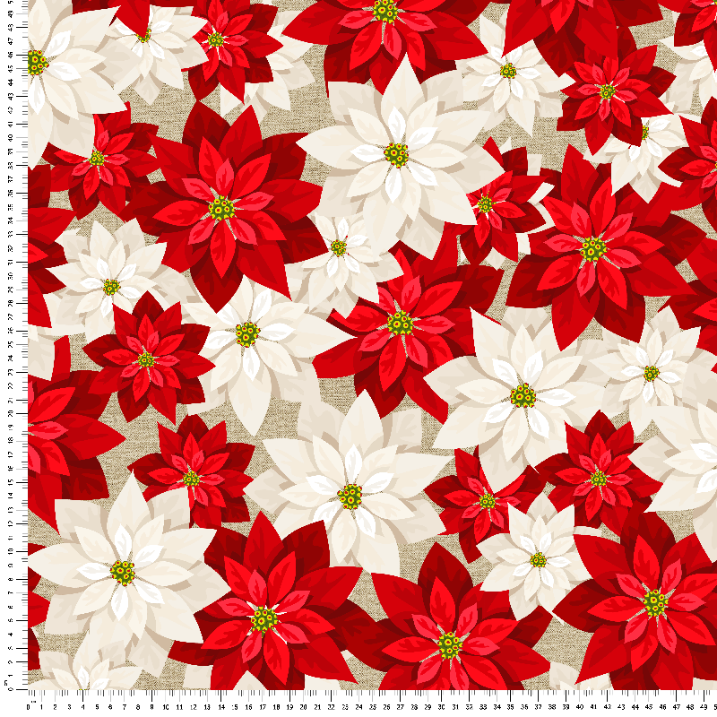 loneta estampado flor de pascua pinsettia navidad chrismast fabrics textile