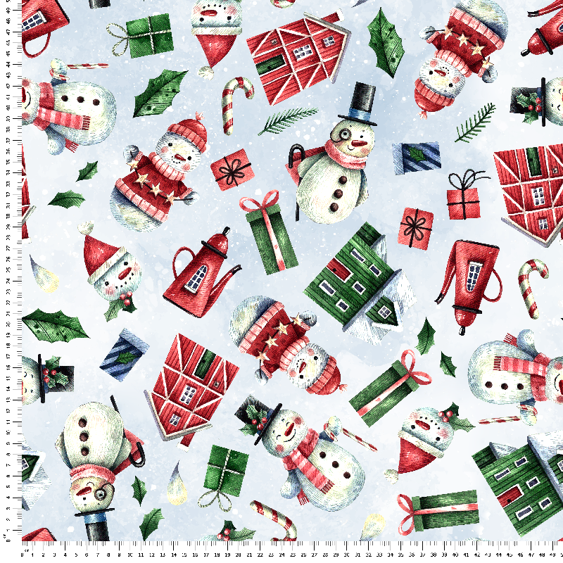 loneta muñeco de nieve estampado textil home decoration christmas whoresale 