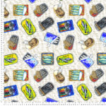 tela loneta estampado jaspeado conservas mediterraneo