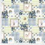 loneta estampada pascua vichy patchwork en color azul