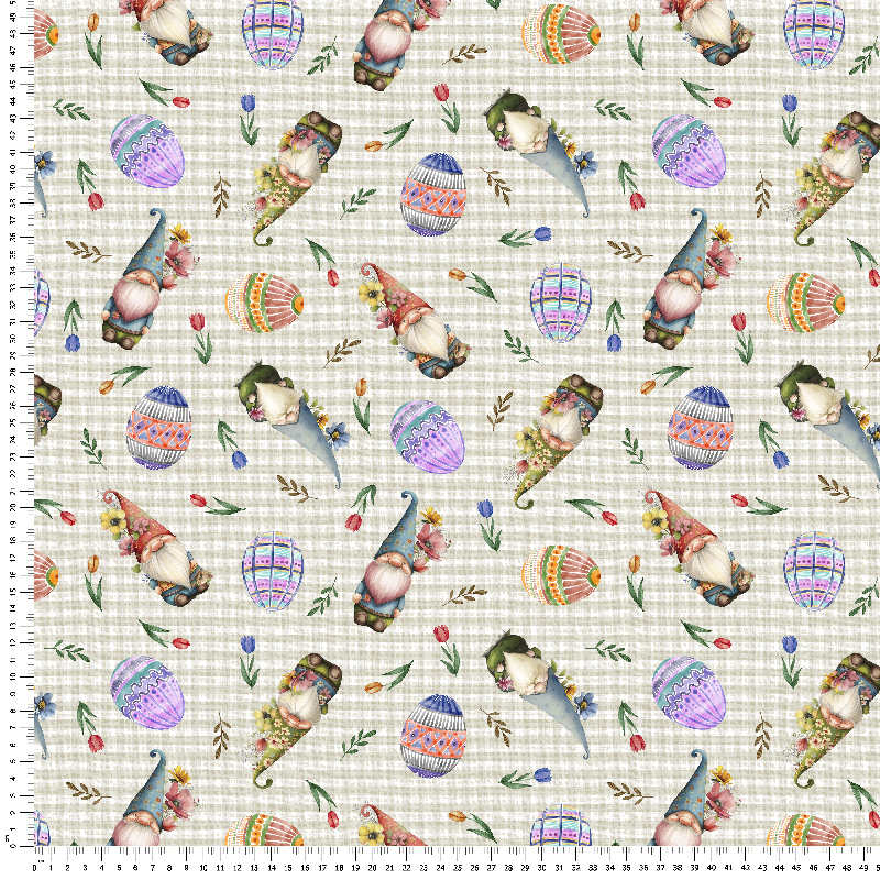 Tela loneta duendes estampados vintage