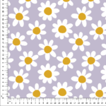 loneta estampada margaritas lila
