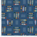 loneta stampada tela marinera sardinas peces estampados