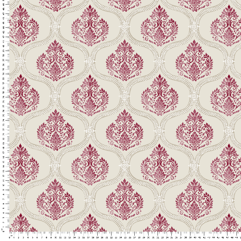 loneta estampado brocado rojo clasico home