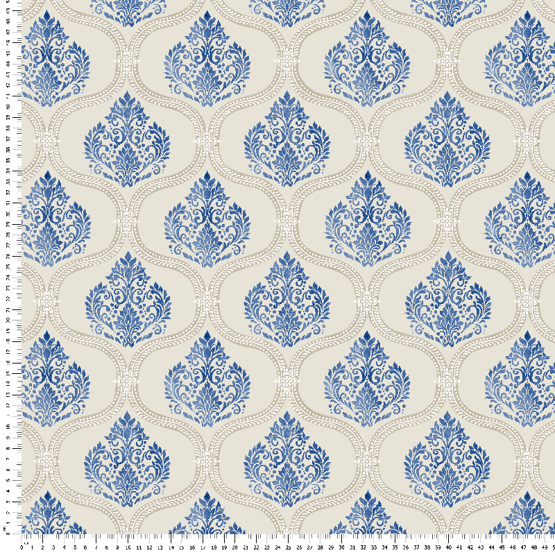 loneta estampado clasico azul