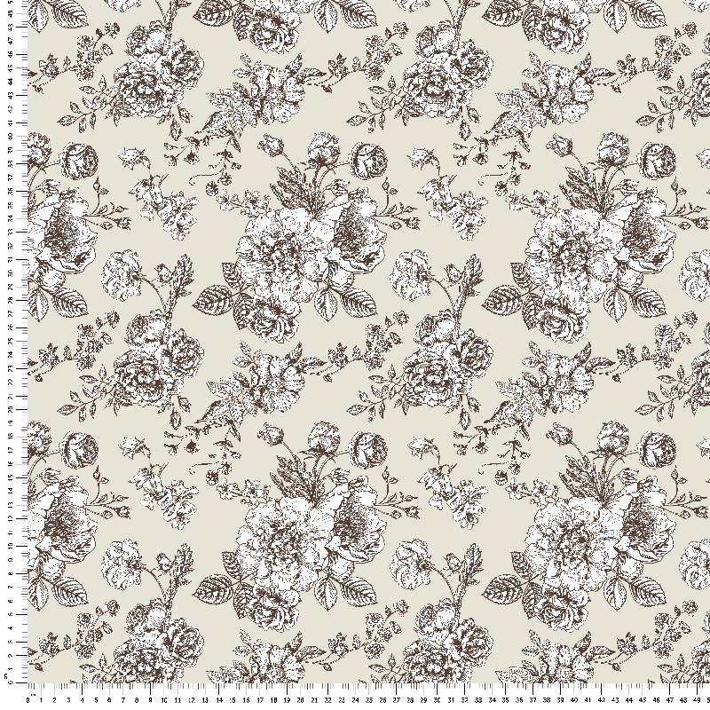 loneta estampada flores shabby chic romanticas beige