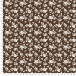 loneta estampada flores pequeñas marron beige vintage