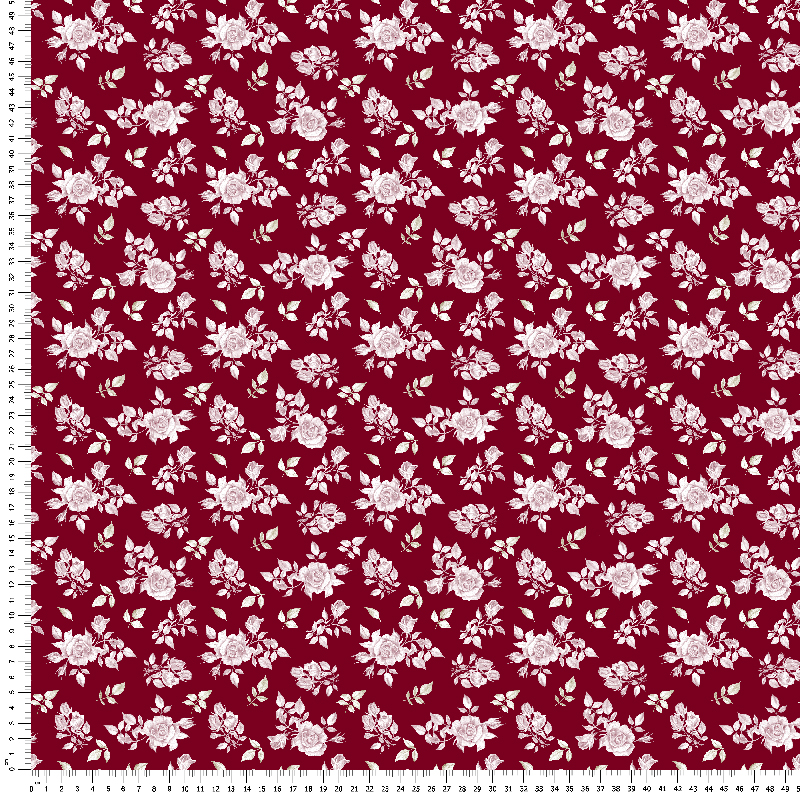 loneta estampado flores shabby rojo