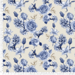loneta estampado flores cretonas vintage azul