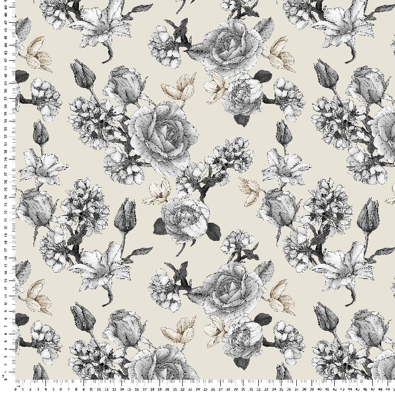 loneta flores estampadas