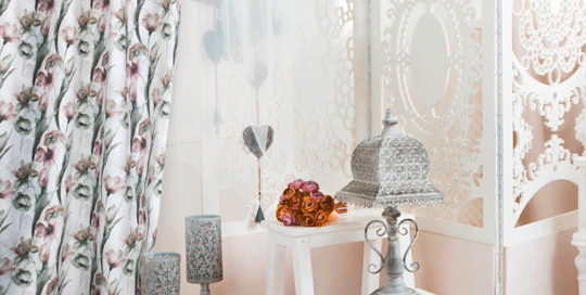 decoración hogar con Loneta estilo romantico